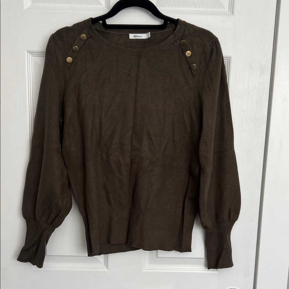 Reitmans Brown Sweater with Button Detail